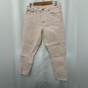 Levi Women’s Cropped Pink Jeans Size: 31 Waist